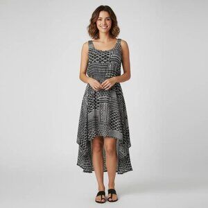 Fire Los Angeles Women’s Sleeveless Summer Dress Geometric Black White Sz Small